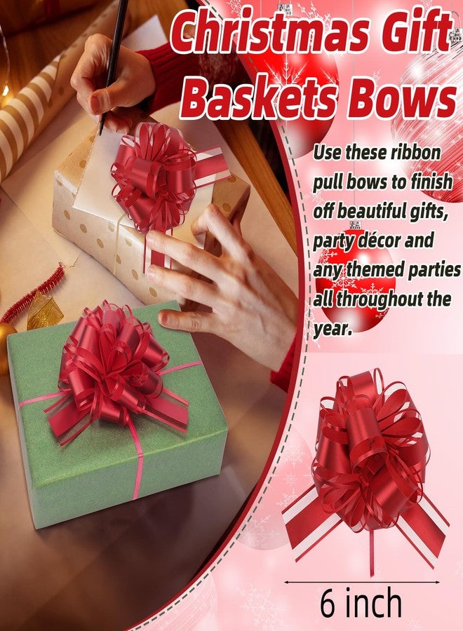 HEYTIMI 32 Pcs Christmas Large Pull Bows for Gift Wrapping, 6 Inch Organza Ribbon Red Gift Bows for Presents, Vibrant Colors Xmas Decorative Bows for Baskets Valentine Wedding Party Holiday Decor - Image 3